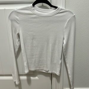 Abercrombie & Fitch Long-Sleeve Ribbed
Crew Top White